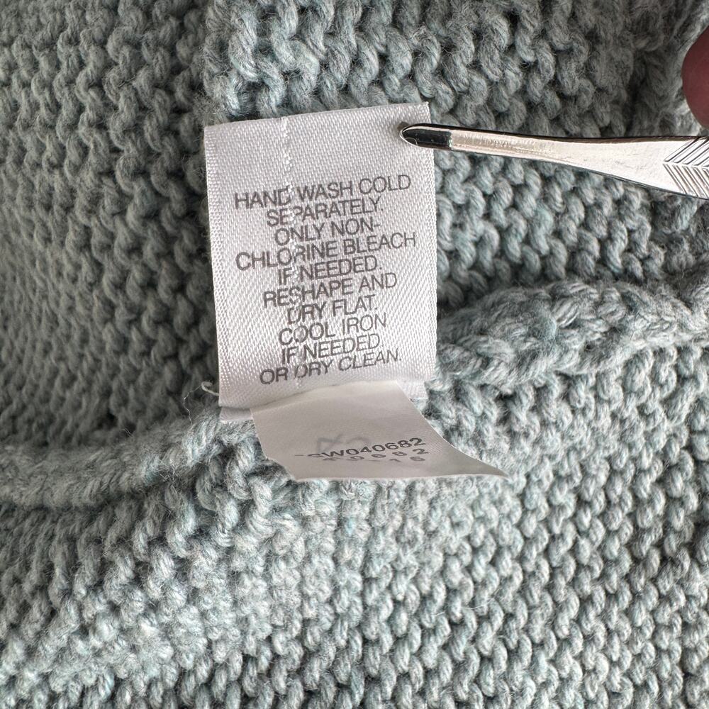 J. JILL Sweater Womens SP Seafoam Green Cotton Wool Blend Relaxed Fit - Picture 8 of 8